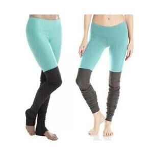 ALO Yoga Goddess Ribbed Leggings Mint/Light Turquoise & Gray size XS